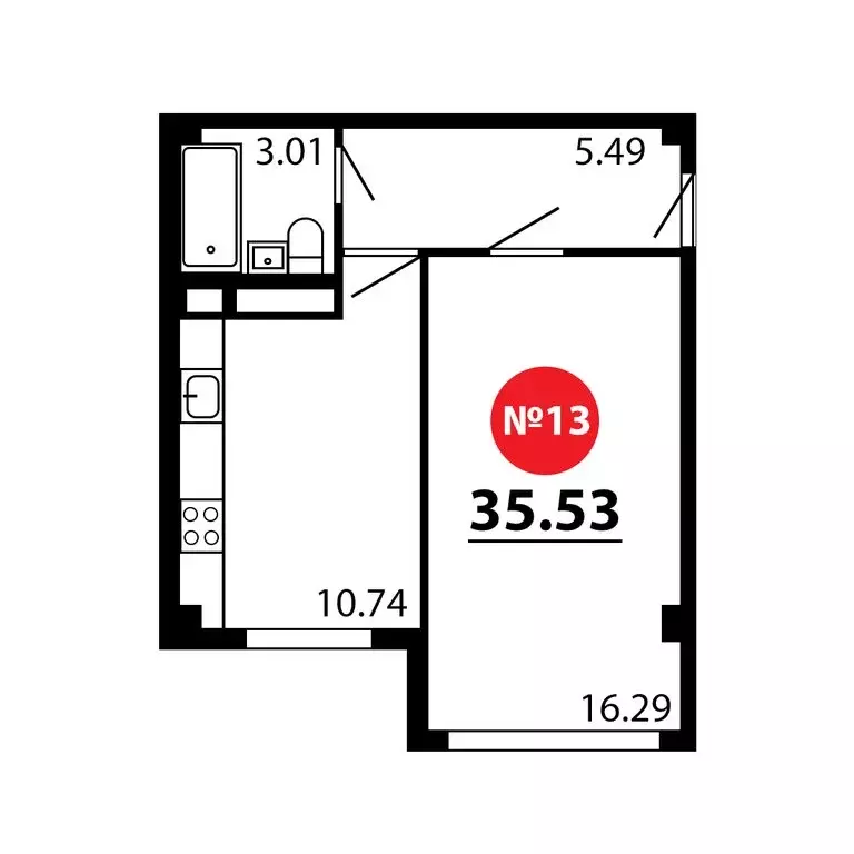 1-комнатная квартира: Симферопольский район, село Перово (35.53 м) - Фото 0