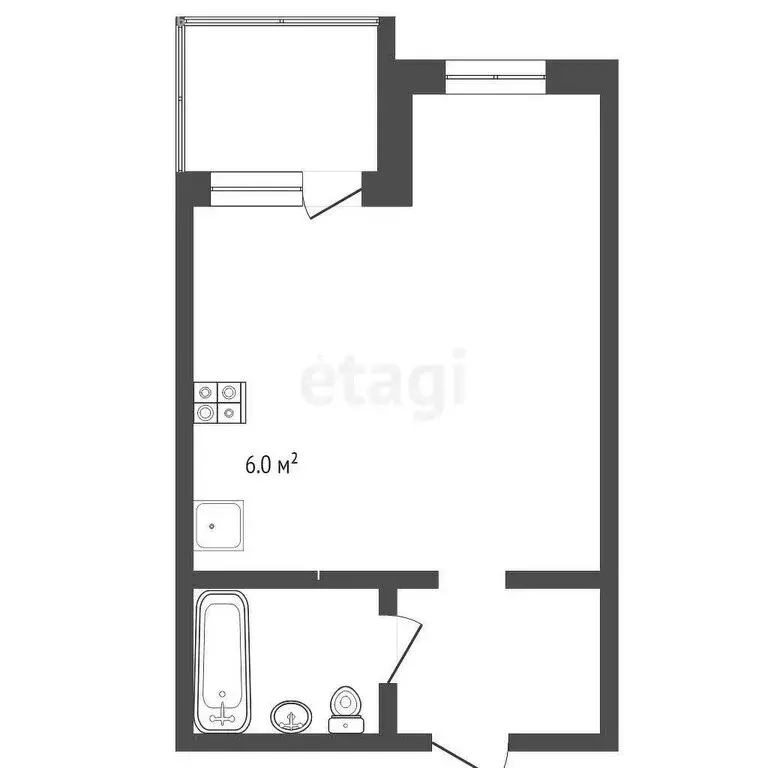 Квартира-студия: Тюмень, улица Червишевский Тракт, 47к3 (24.5 м) - Фото 1