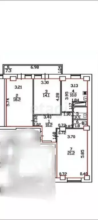 3-к кв. Удмуртия, Ижевск ул. Ворошилова, 131 (78.0 м) - Фото 2