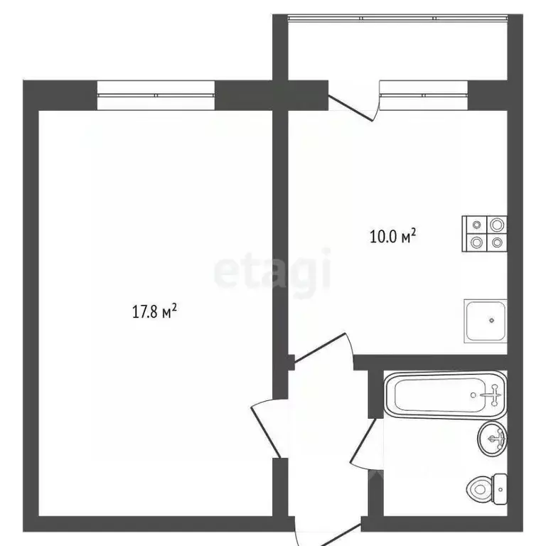 1-к кв. Краснодарский край, Анапа ул. Адмирала Пустошкина, 22к3 (35.7 ... - Фото 2