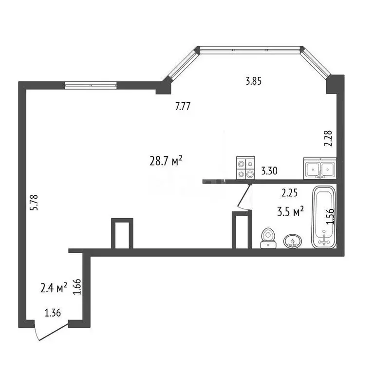 Квартира-студия: Штормовое, улица 60 лет Октября, 20 (34.6 м) - Фото 1