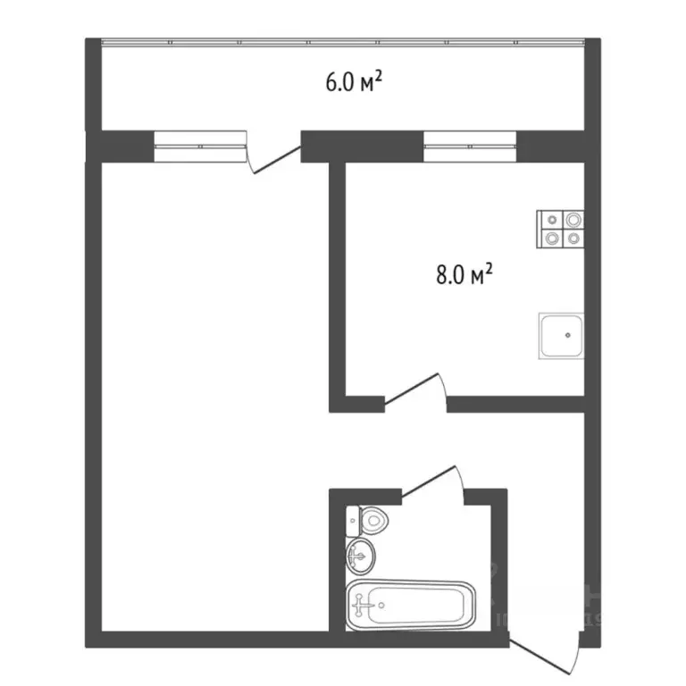 1-к кв. Тюменская область, Тюмень ул. Щербакова, 146 (34.5 м) - Фото 1