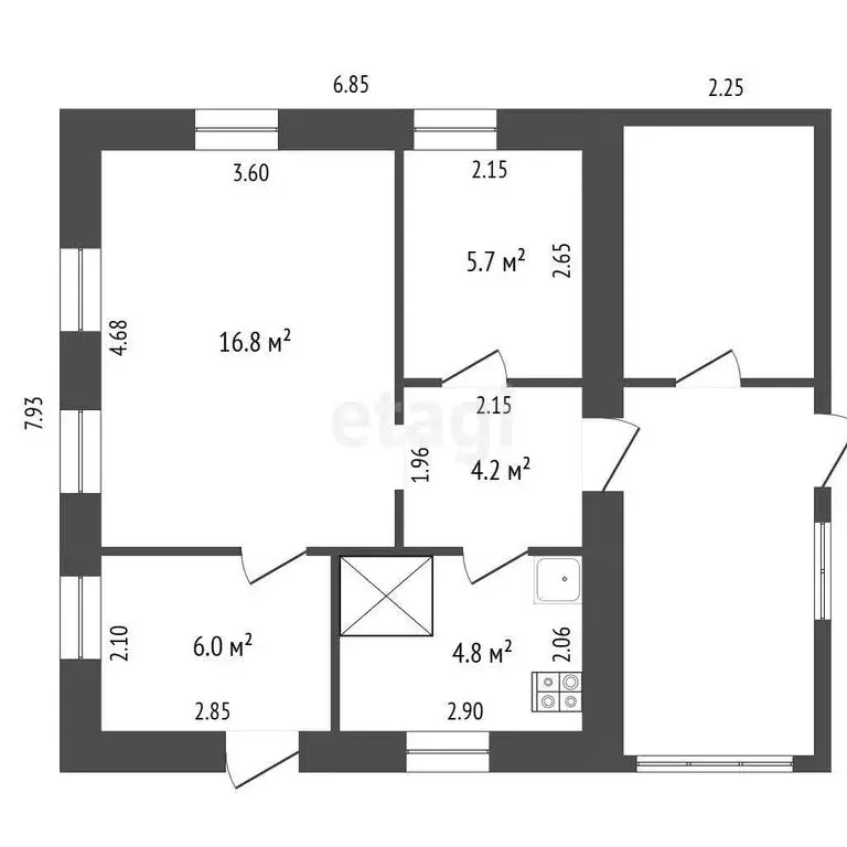 Дом в Томск, посёлок Новый, улица Пастера (37.5 м) - Фото 1
