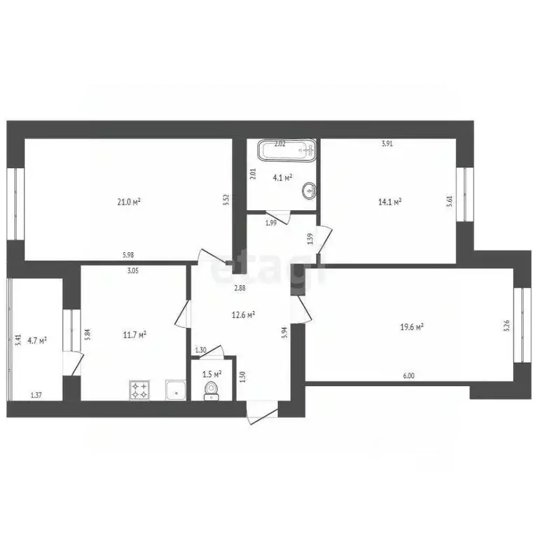 3-к кв. Ростовская область, Батайск Заводская ул., 120 (94.0 м) - Фото 2