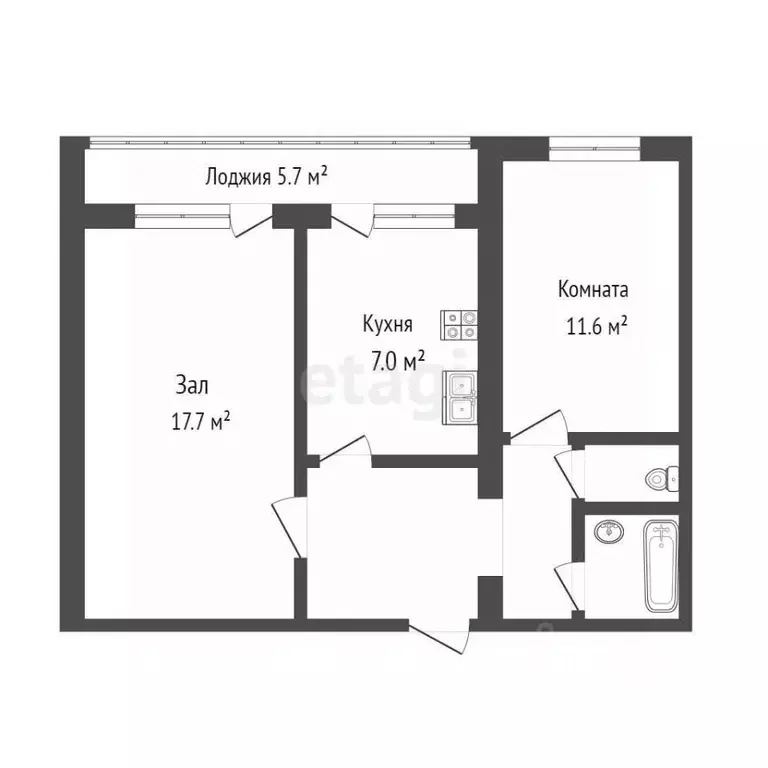 2-к кв. Самарская область, Самара Ставропольская ул., 173 (48.8 м) - Фото 2