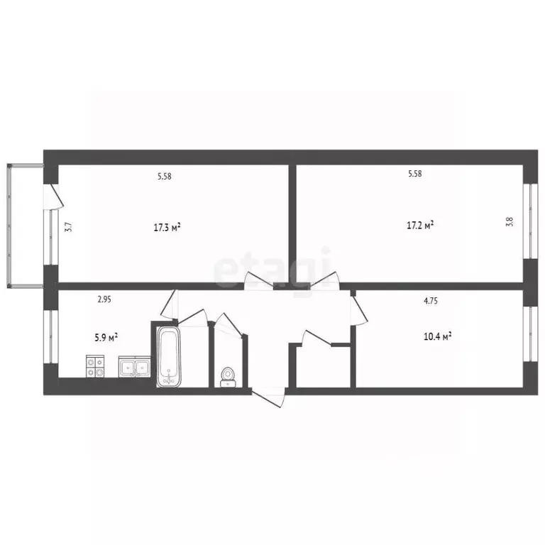 3-к кв. Камчатский край, Петропавловск-Камчатский просп. Карла Маркса, ... - Фото 1