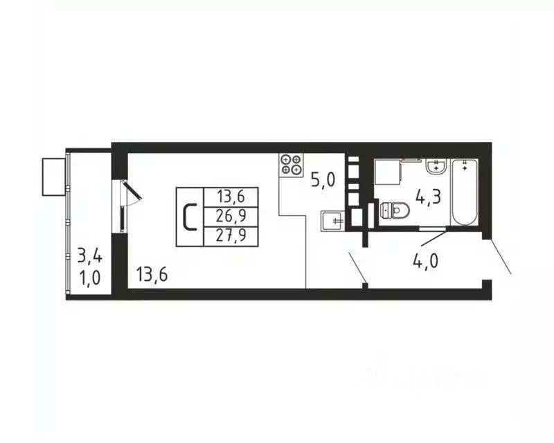 Студия Московская область, Мытищи городской округ, д. Пирогово ... - Фото 1