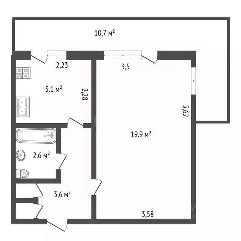 1-к кв. Крым, Саки ул. Ивановой (31.8 м) - Фото 2