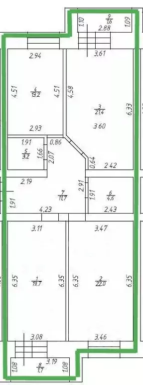 3-к кв. Татарстан, Казань ул. Рауиса Гареева, 78А (100.0 м) - Фото 1