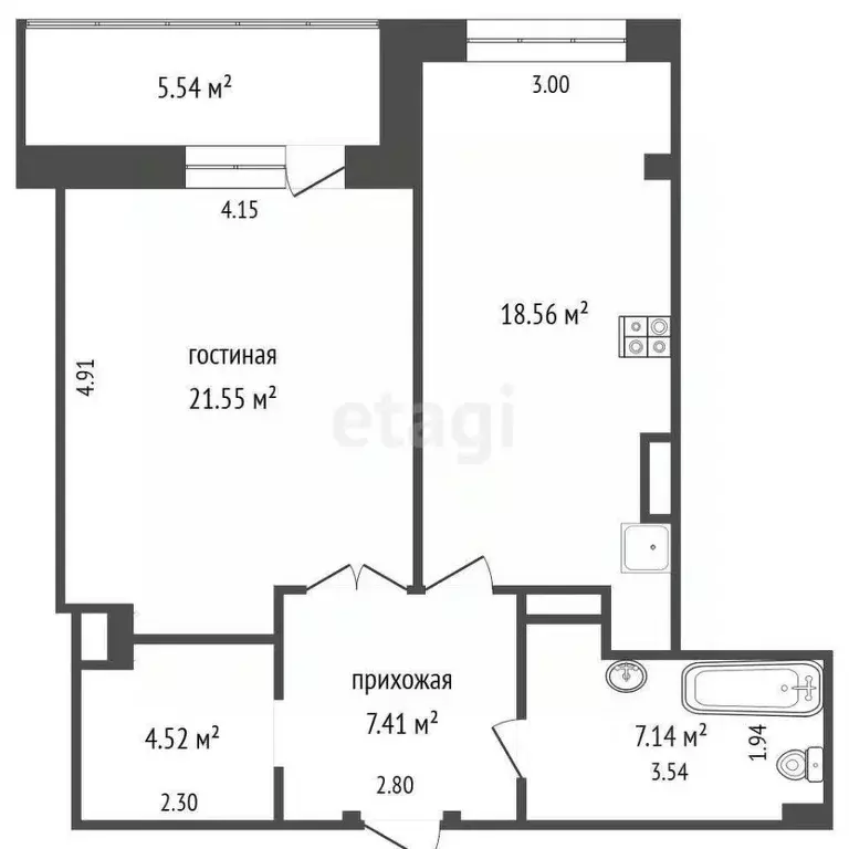 1-к кв. Пермский край, Пермь ул. Белинского, 31 (59.2 м) - Фото 2