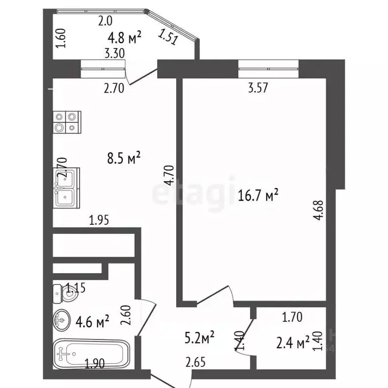 1-к кв. Московская область, Балашиха ул. Дмитриева, 6 (37.3 м) - Фото 2