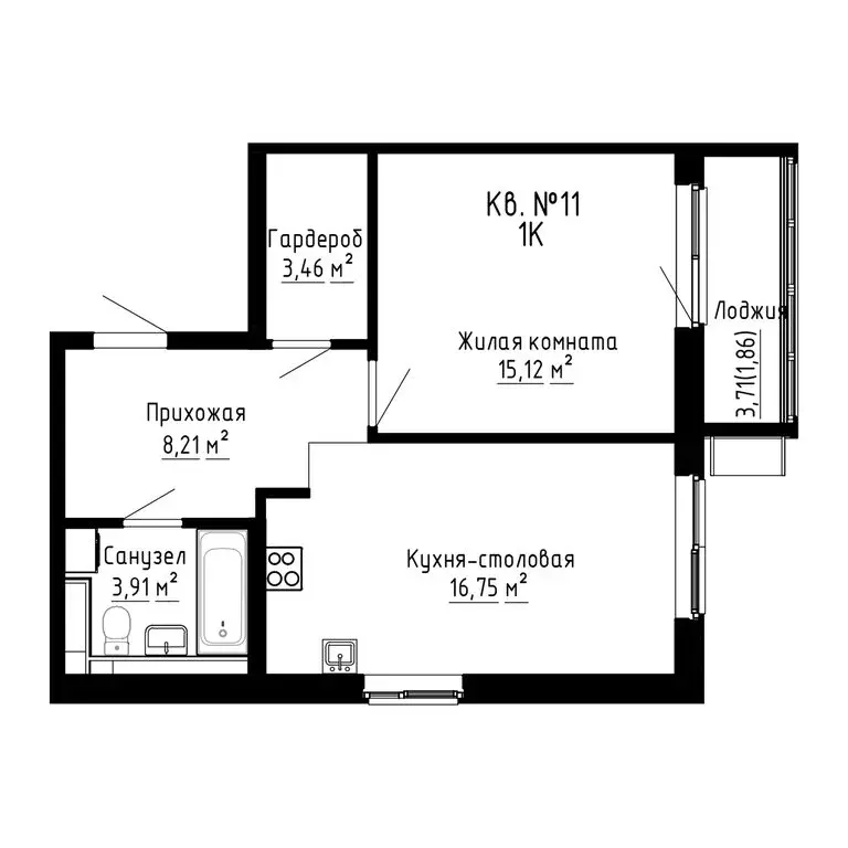 1-комнатная квартира: Новый, ЖК ДНС Сити (49.4 м) - Фото 0