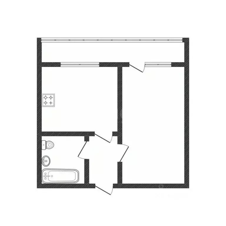 1-к кв. Курганская область, Курган ул. Луначарского, 102 (29.7 м) - Фото 2
