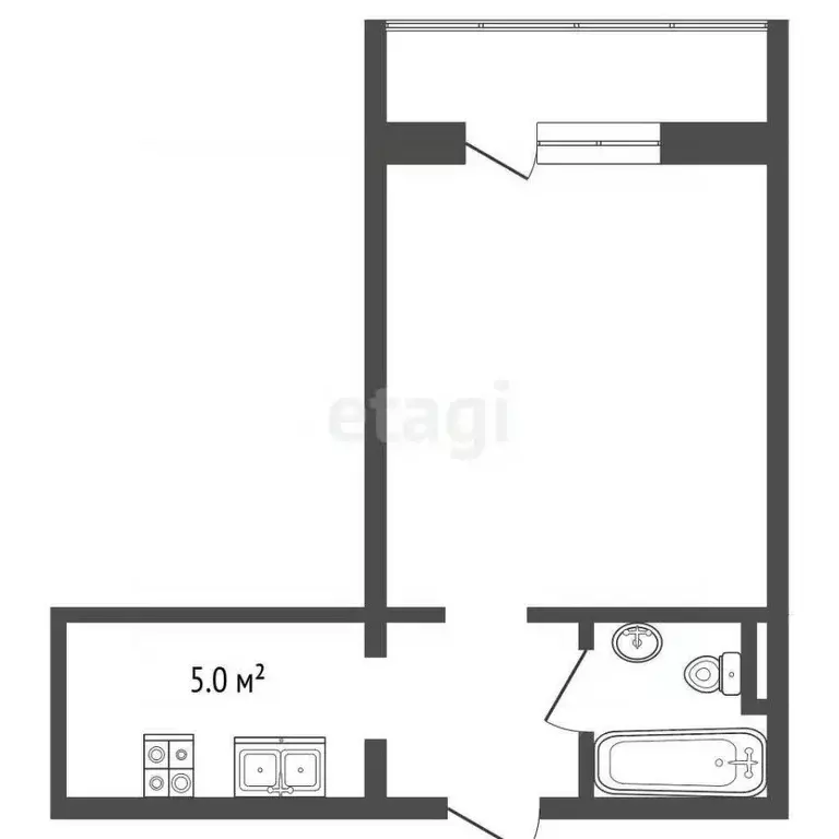 Студия Ханты-Мансийский АО, Сургут ул. Ивана Захарова, 12/1 (28.3 м) - Фото 2