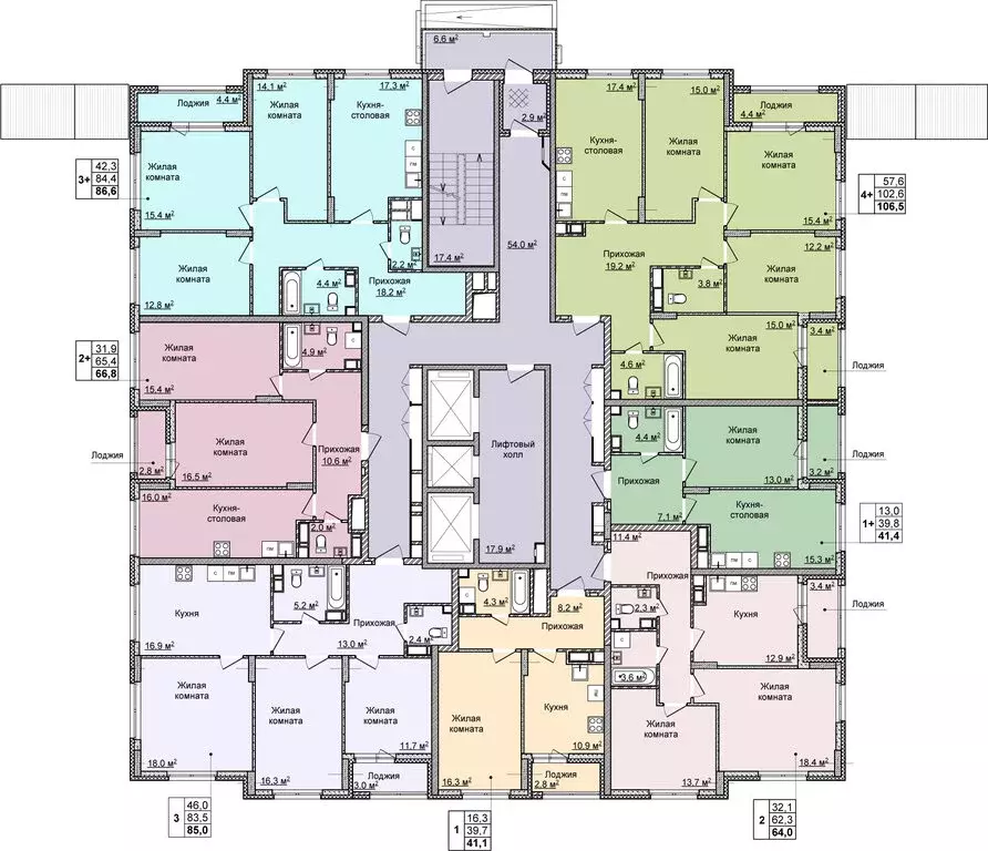 3-комнатная квартира: Нижний Новгород, улица Академика Чазова, 3 (86.6 ... - Фото 2