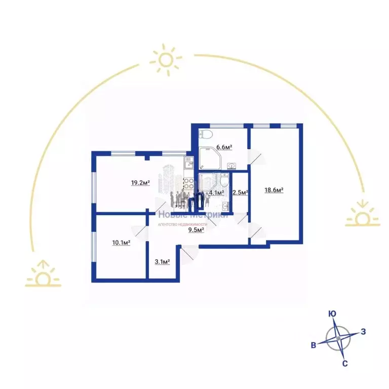 2-к кв. Санкт-Петербург Глухарская ул., 26 (72.7 м) - Фото 1