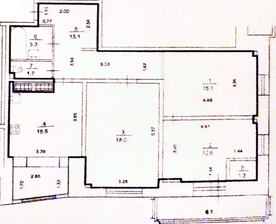 3-к кв. Санкт-Петербург ул. Белы Куна, 1к1 (80.9 м) - Фото 2