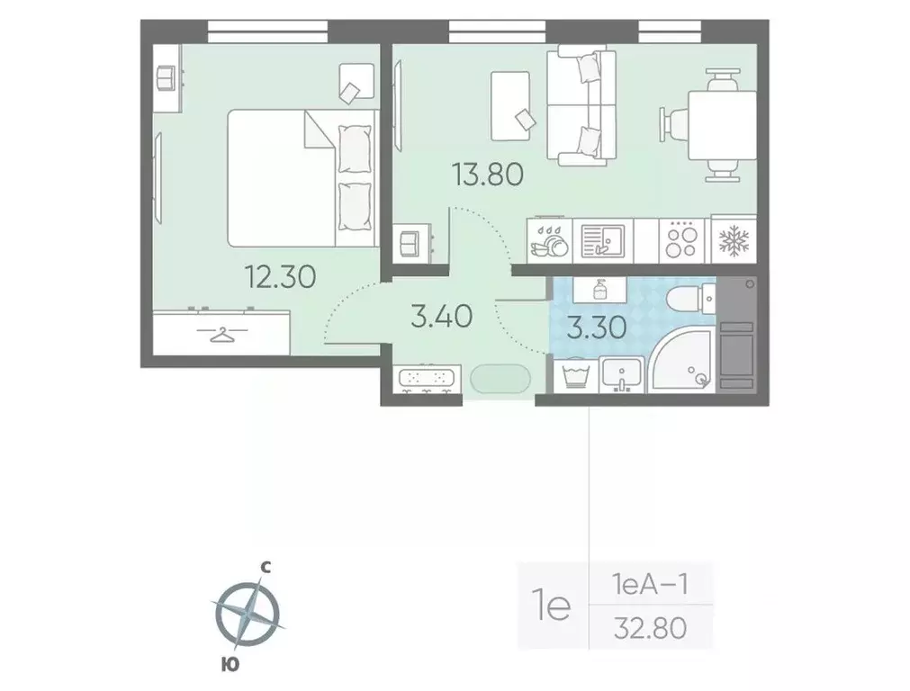 1-к кв. Ленинградская область, Всеволожское городское поселение, пос. ... - Фото 1