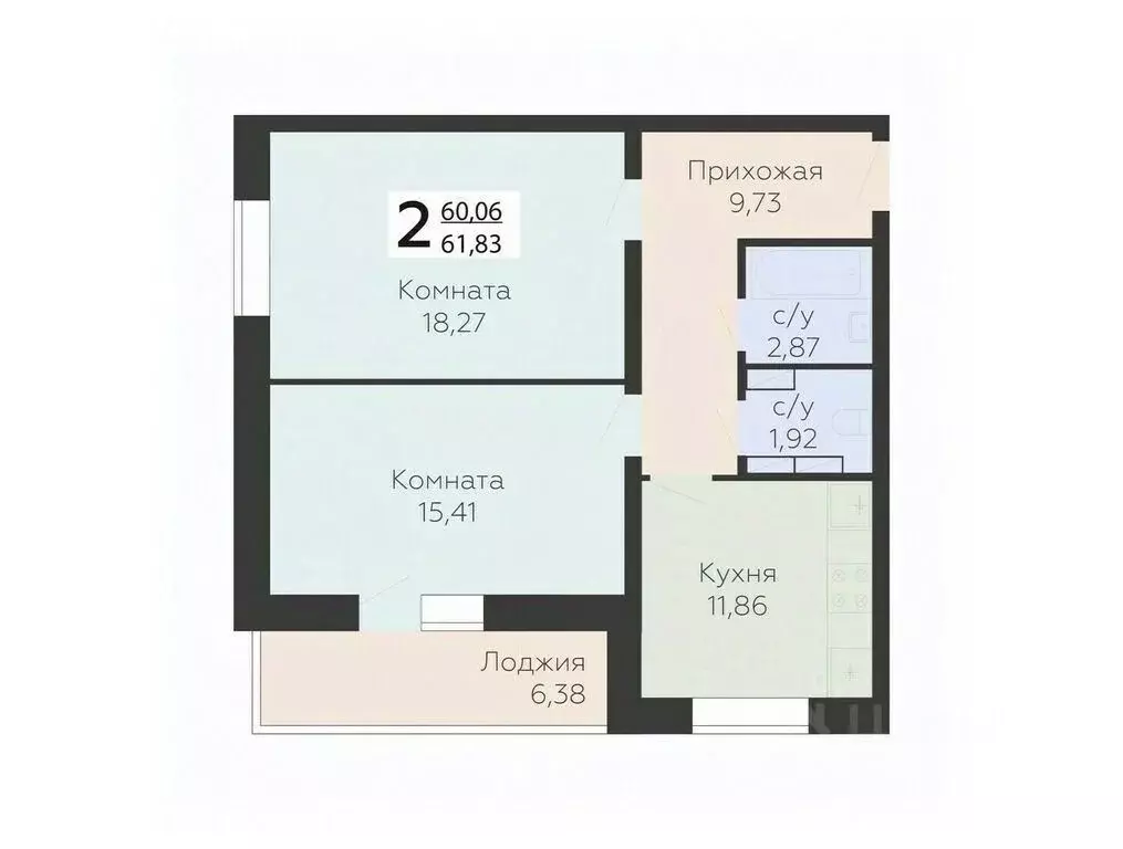 2-к кв. Орловская область, Орел ул. Панчука, 83Б (61.83 м) - Фото 0