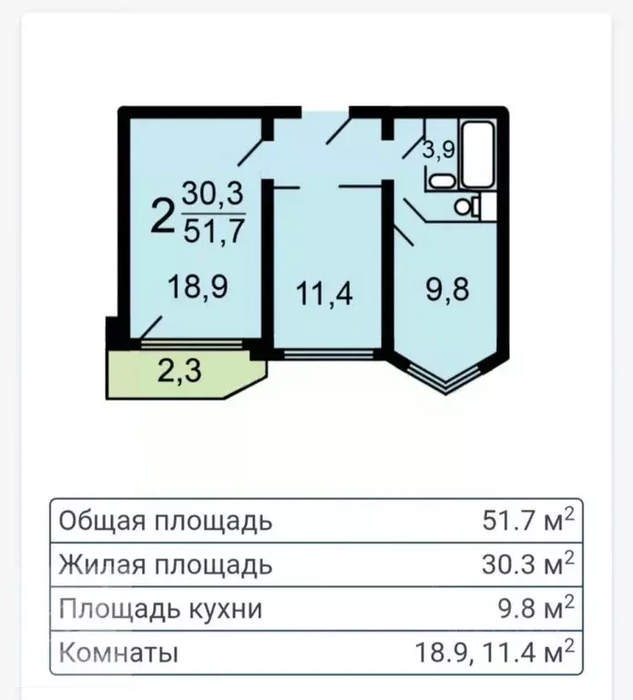 2-к кв. Москва Международная ул., 28С1 (51.7 м) - Фото 2