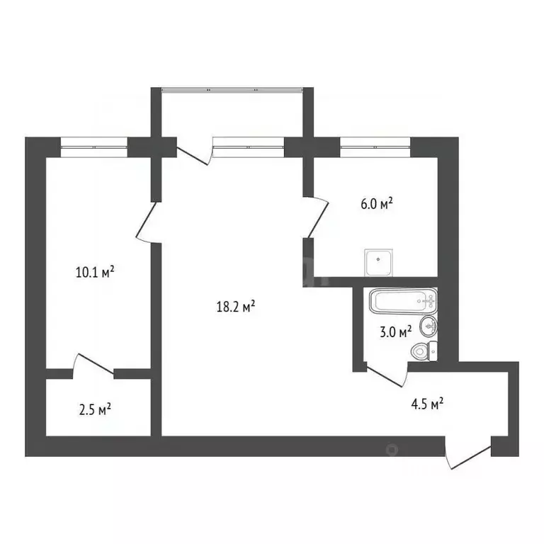 2-к кв. Амурская область, Благовещенск ул. Богдана Хмельницкого, 67 ... - Фото 1