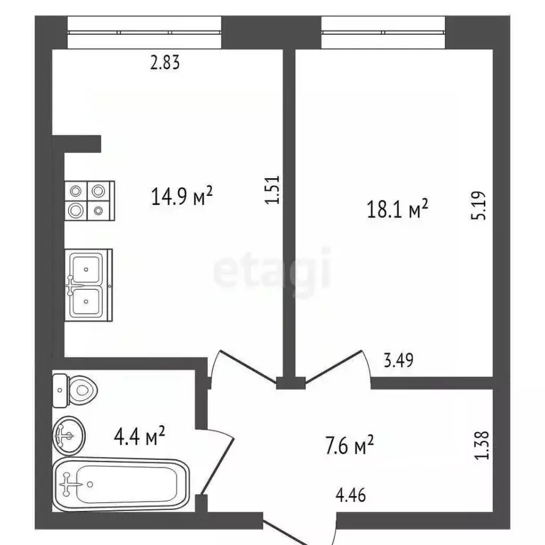 1-к кв. Ростовская область, Таганрог ул. Шаумяна, 8 (30.1 м) - Фото 1