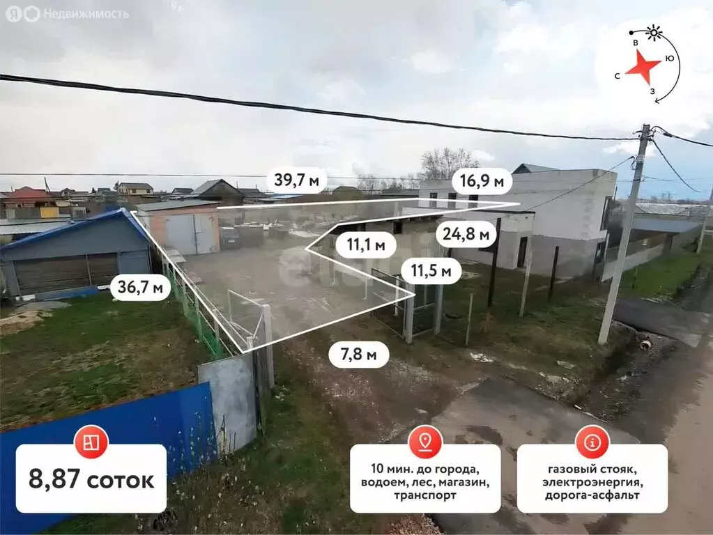 Участок в деревня Тураева, Олимпийский переулок (8.87 м) - Фото 1