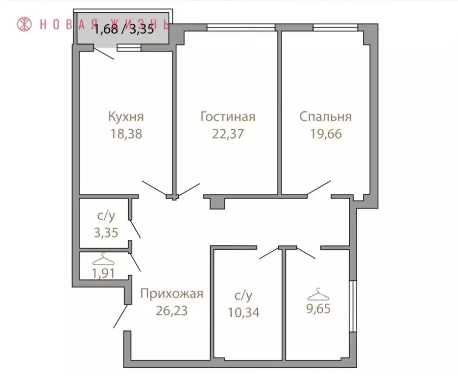 2-к кв. Самарская область, Самара ул. Водников, 99-105 (109.0 м) - Фото 0