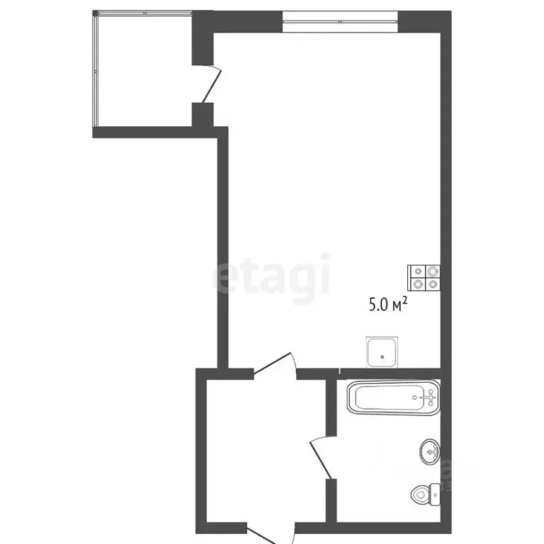 Студия Тюменская область, Тюмень Таврическая ул., 9к2 (33.7 м) - Фото 1