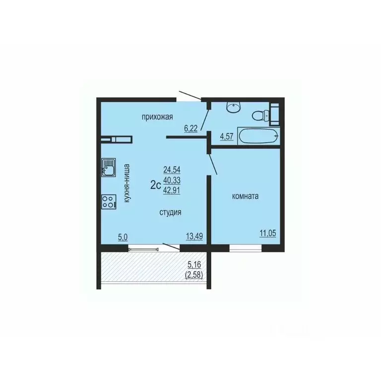 1-к кв. Челябинская область, Челябинский городской округ, пос. ... - Фото 1