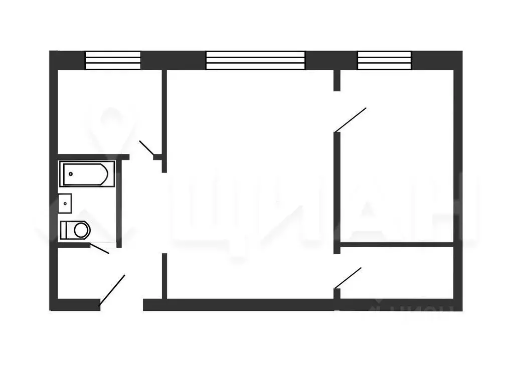 2-к кв. Башкортостан, Уфа Баязита Бикбая ул. (50.0 м) - Фото 1