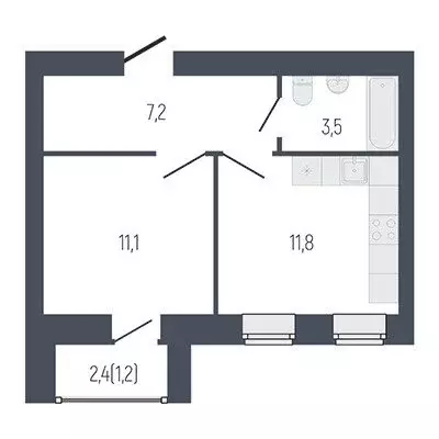 1-комнатная квартира: Берёзовский, ЖК Философия Идеалистов на ... - Фото 0