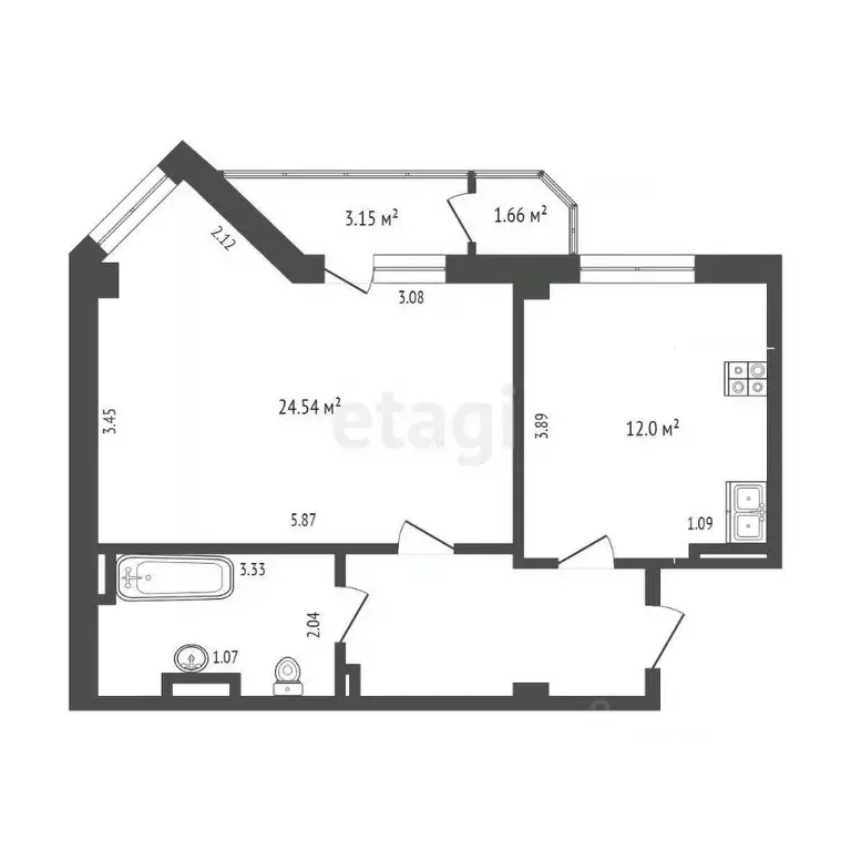 1-к кв. Ростовская область, Ростов-на-Дону Восточная ул., 7с2 (56.0 м) - Фото 2