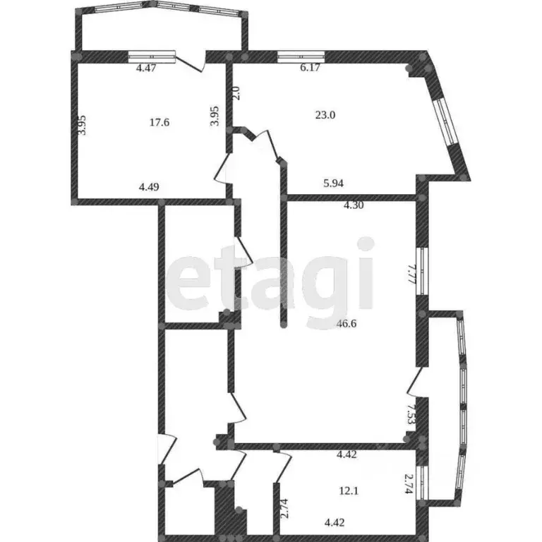 3-к кв. Белгородская область, Белгород ул. Костюкова, 36в (103.0 м) - Фото 2