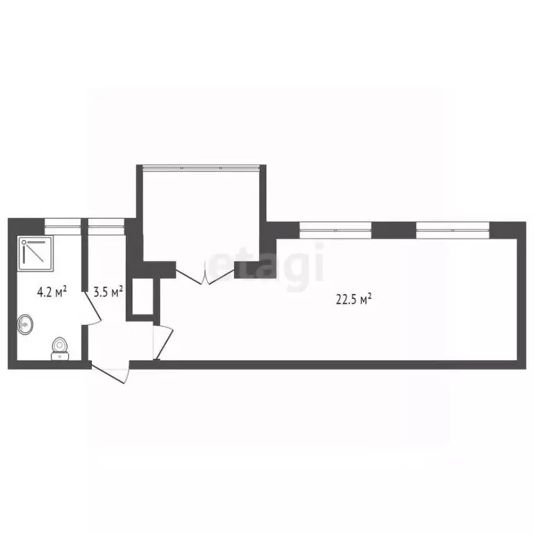 Студия Краснодарский край, Анапа Пионерский просп., 100Вк1 (27.0 м) - Фото 2