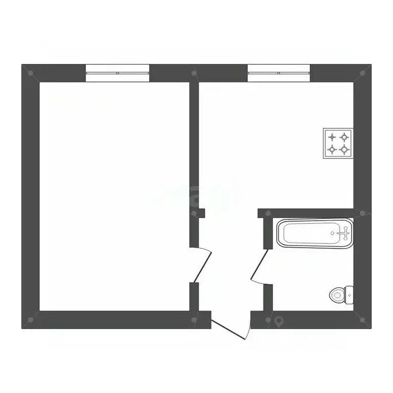 1-к кв. Амурская область, Белогорск 9 Мая ул., 159В (30.4 м) - Фото 2