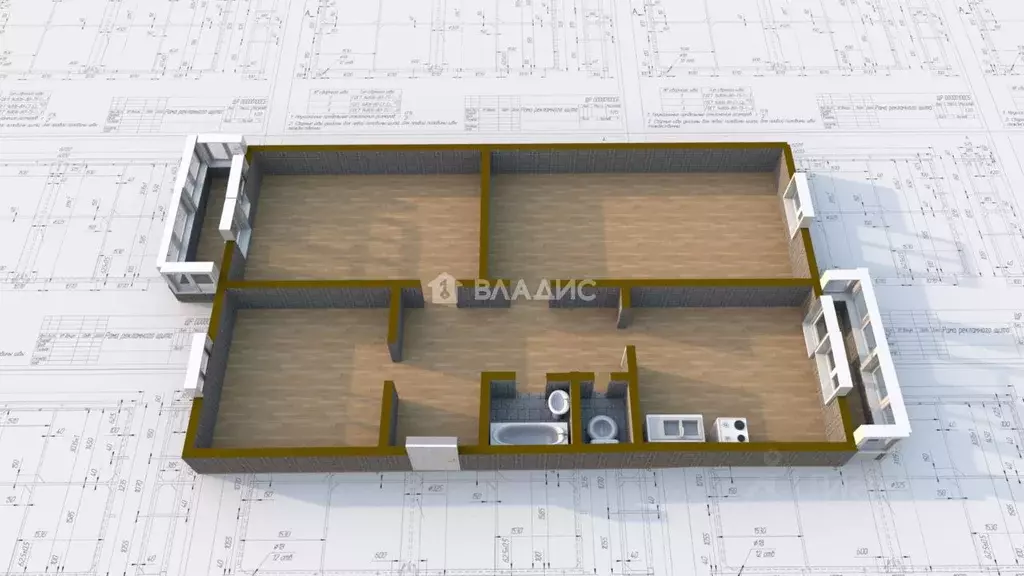 3-к кв. Иркутская область, Ангарск 32-й мкр, 23 (68.0 м) - Фото 2