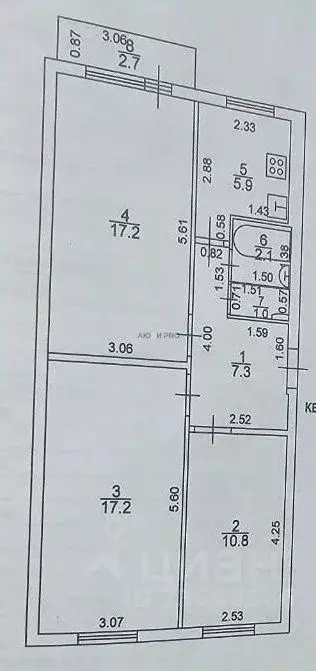 3-к кв. Тверская область, Тверь бул. Гусева, 30 (61.5 м) - Фото 1