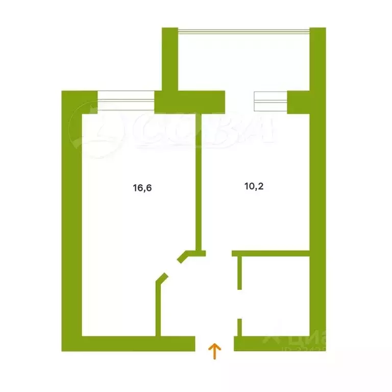 1-к кв. Тюменская область, Тюмень ул. Тимофея Кармацкого, 5 (34.7 м) - Фото 1