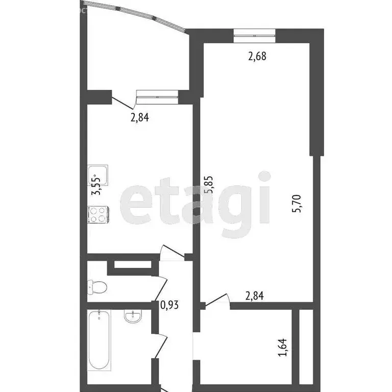 1-комнатная квартира: Санкт-Петербург, Богатырский проспект, 32к1 (38 ... - Фото 1