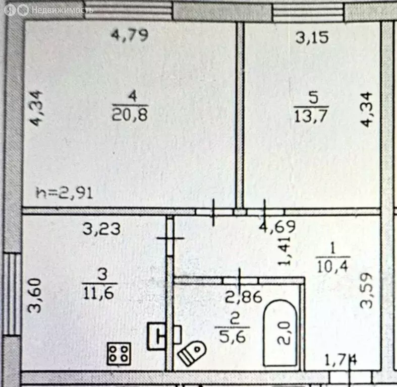 2-комнатная квартира: городской посёлок Будогощь, Советская улица, 63 ... - Фото 1