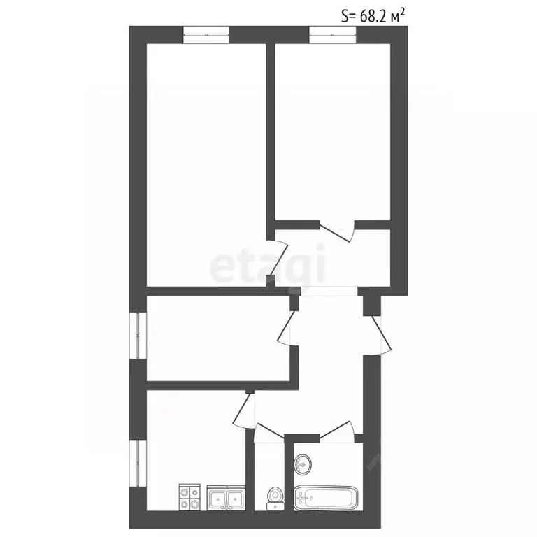 3-к кв. Санкт-Петербург Краснопутиловская ул., 27 (68.2 м) - Фото 2