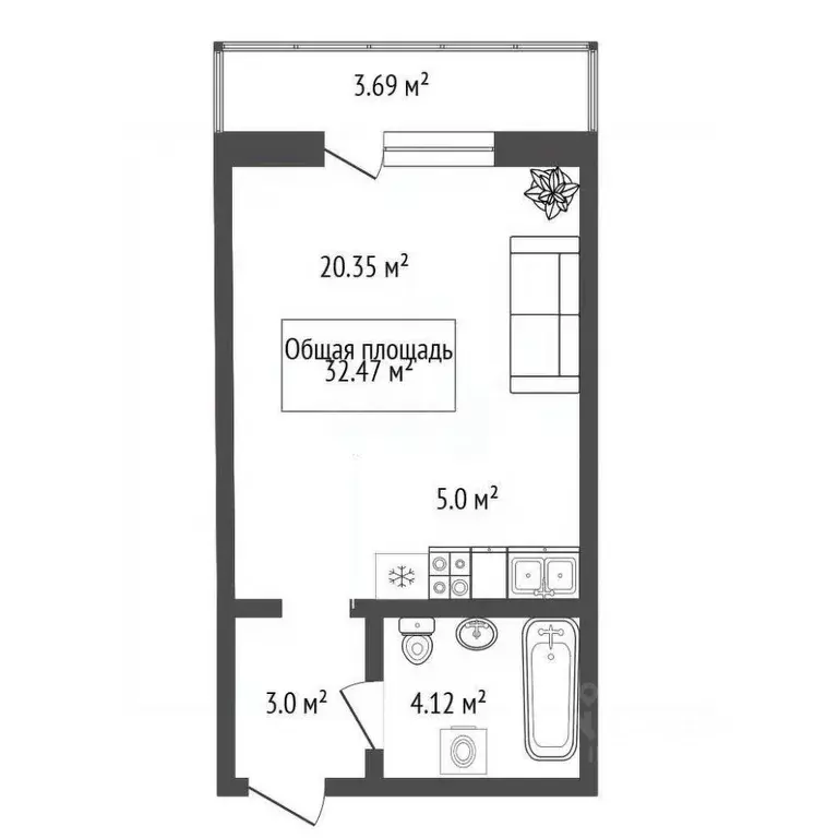 1-к кв. Новосибирская область, Новосибирск ул. Плющихинская, 9 (33.0 ... - Фото 2