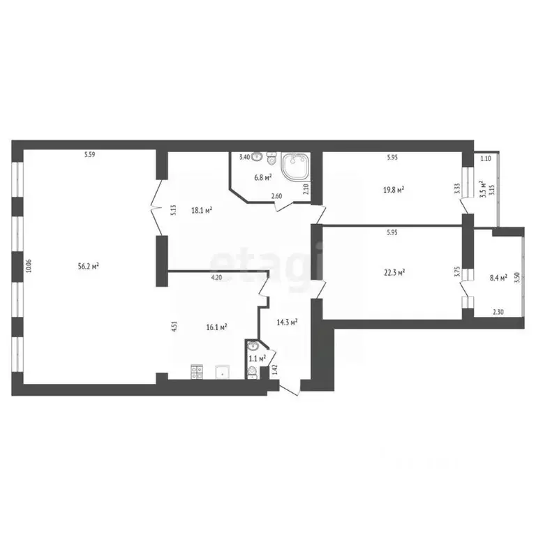 4-к кв. Ростовская область, Ростов-на-Дону Соборный пер., 94а (164.2 ... - Фото 2