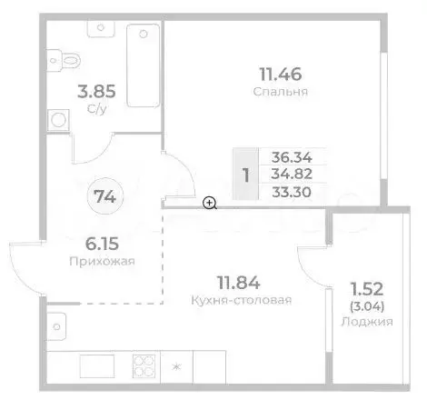 10 и более-к. квартира, 36,3 м, 9/10 эт. - Фото 1