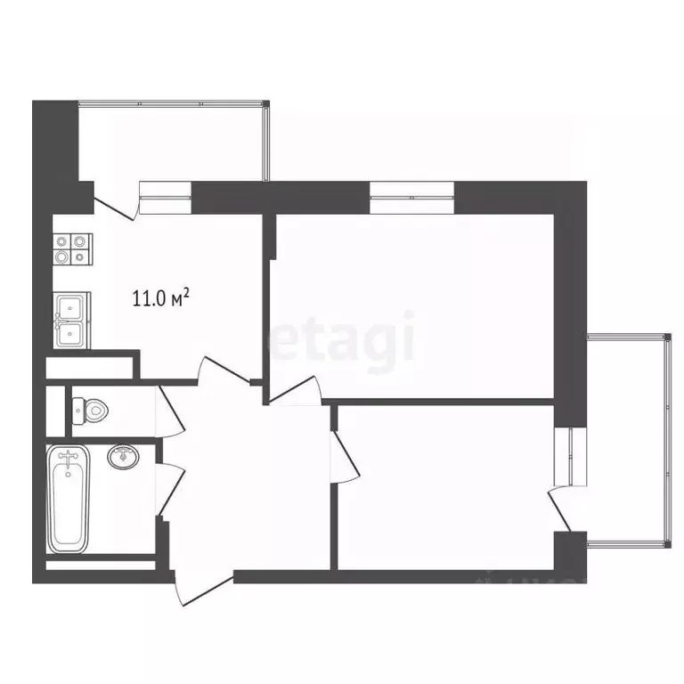 2-к кв. Ханты-Мансийский АО, Сургут ул. Семена Билецкого, 5 (49.8 м) - Фото 1