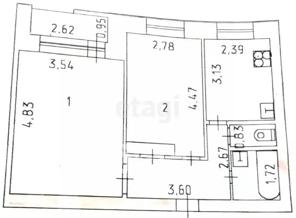 2-к кв. Удмуртия, Глазов Советская ул., 34 (49.0 м) - Фото 0