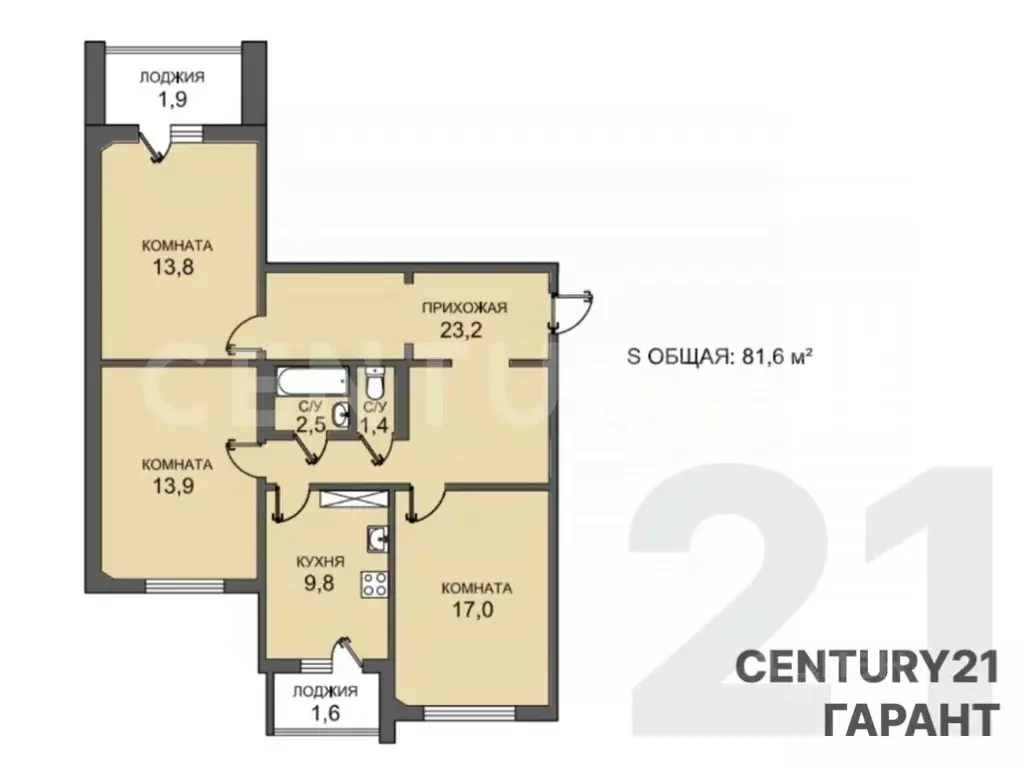 3-к кв. Санкт-Петербург Горелово тер., ш. Красносельское, 54к3 (81.6 ... - Фото 2