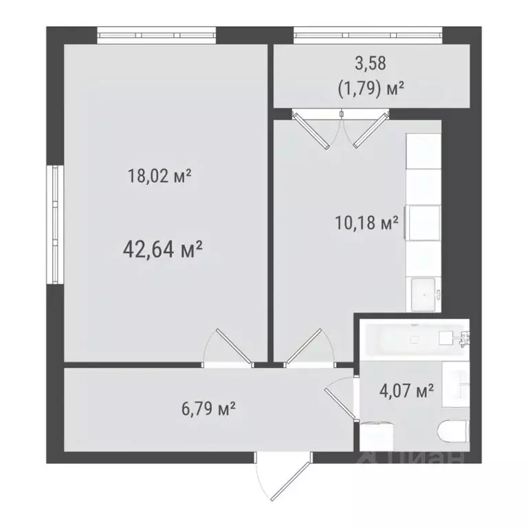 1-к кв. Сахалинская область, Южно-Сахалинск ул. Ленина (40.85 м) - Фото 0