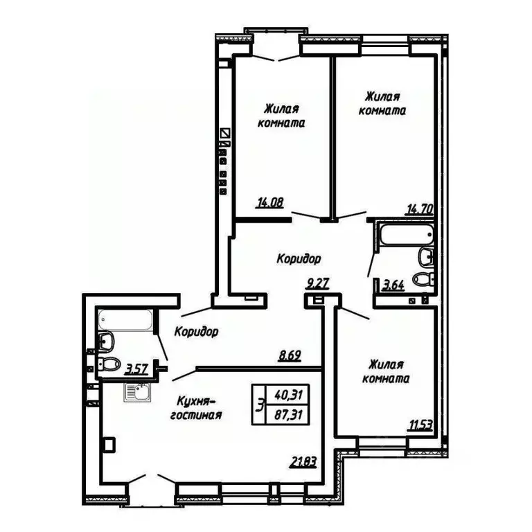 2-к кв. Оренбургская область, Оренбургский район, пос. Пригородный, ... - Фото 1